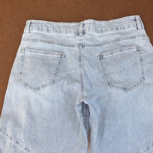 High Waisted Cropped Barrel jeans Light Blue Women's 90’ baggy boho - Picture 10 of 11